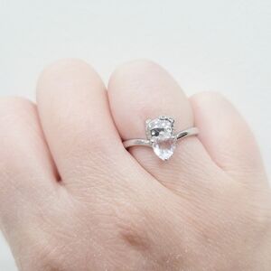 Brand New Hello Kitty S925 Silver Heart Stone Ring Adjustable Size